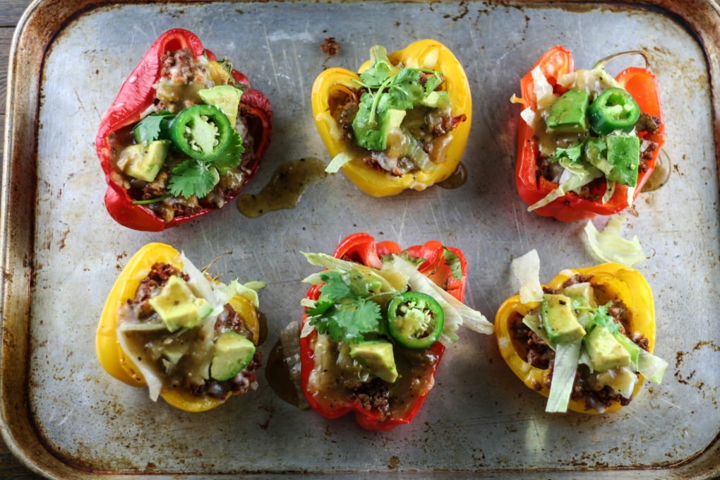 Paleo taco stuffed peppers