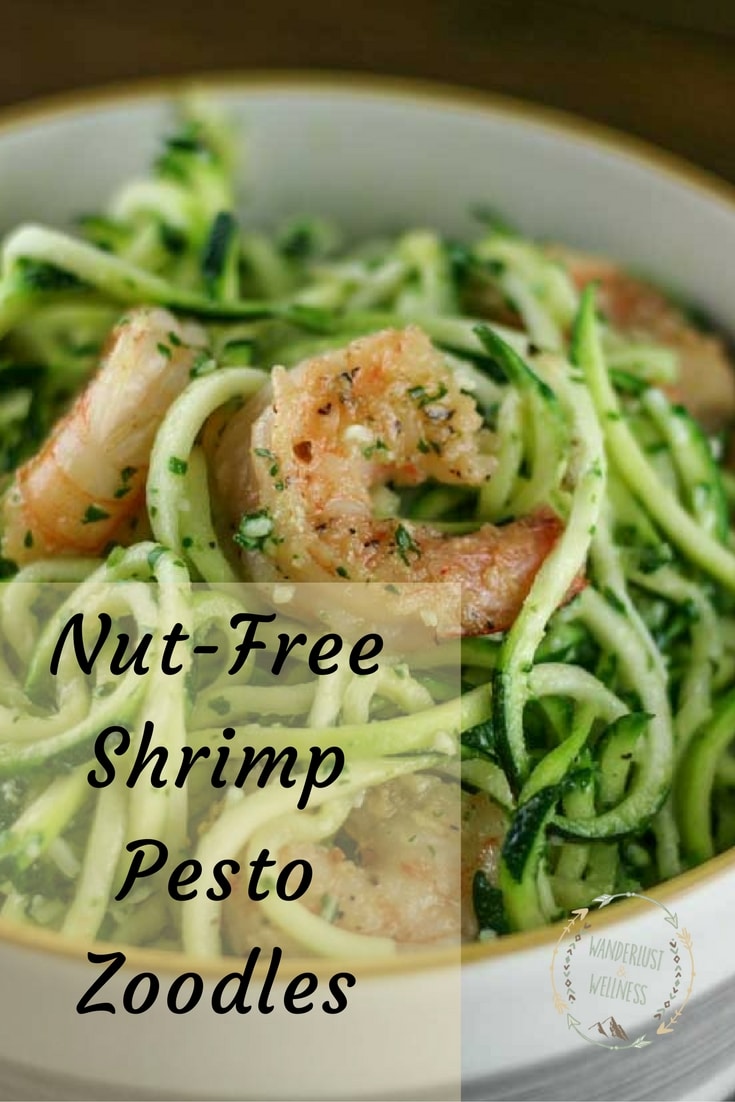 nut free shrimp pesto zoodles