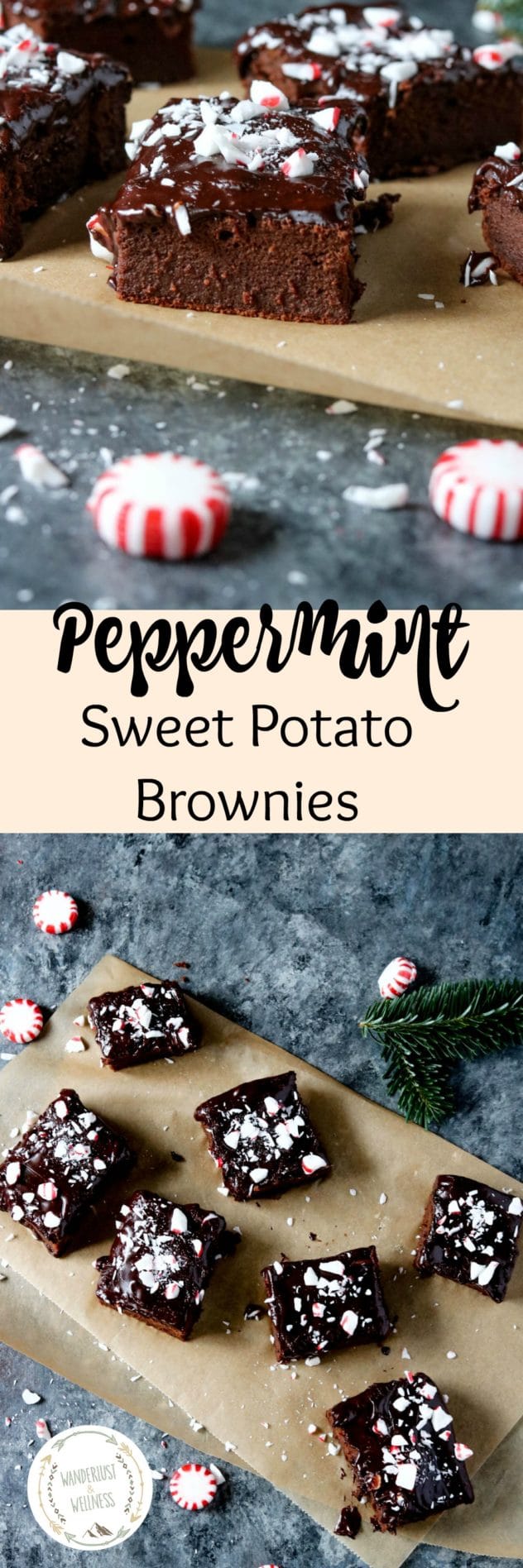 Peppermint Sweet Potato Brownies